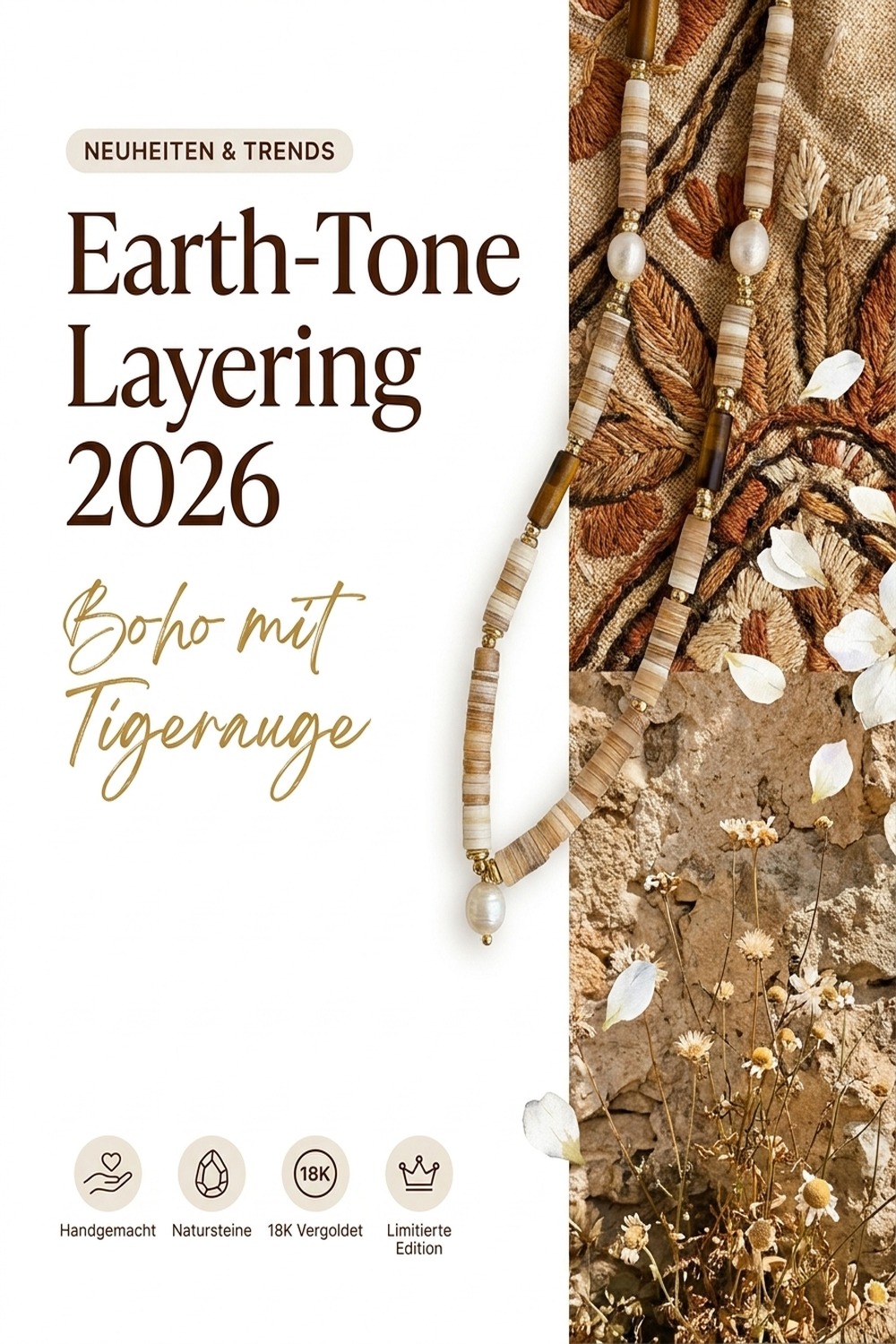 Earthlines – Boho-Kette mit warmem Farbverlauf — NemoMatheo handgefertigt