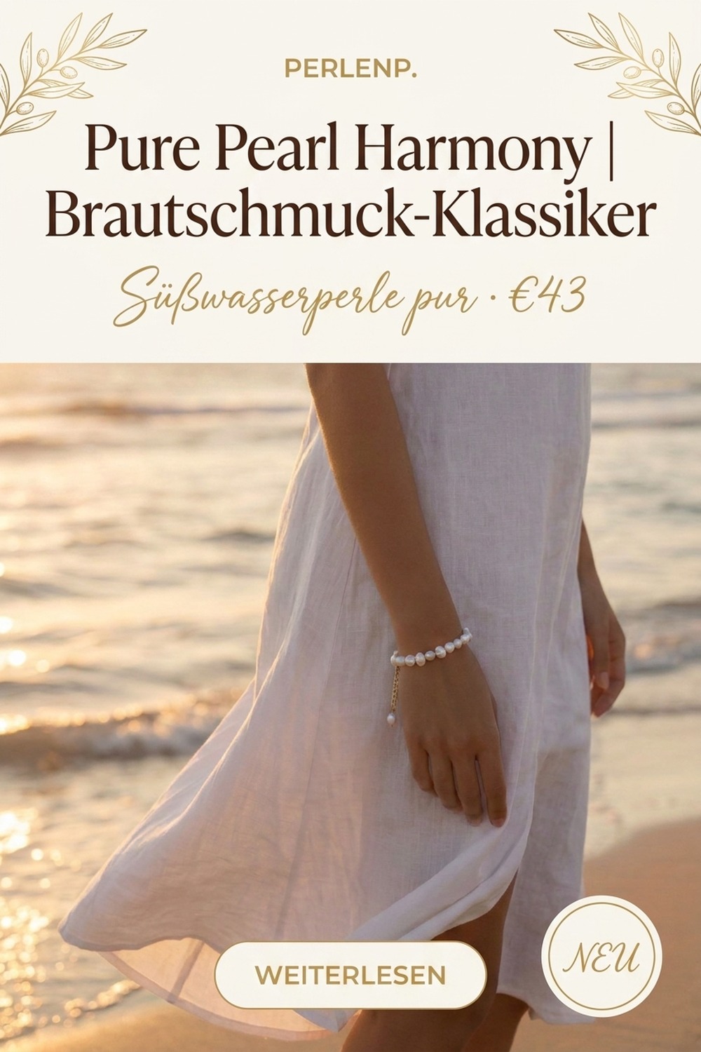 Pure Pearl Harmony Süßwasserperlen-Armband, Brautschmuck-Klassiker, NemoMatheo Berlin