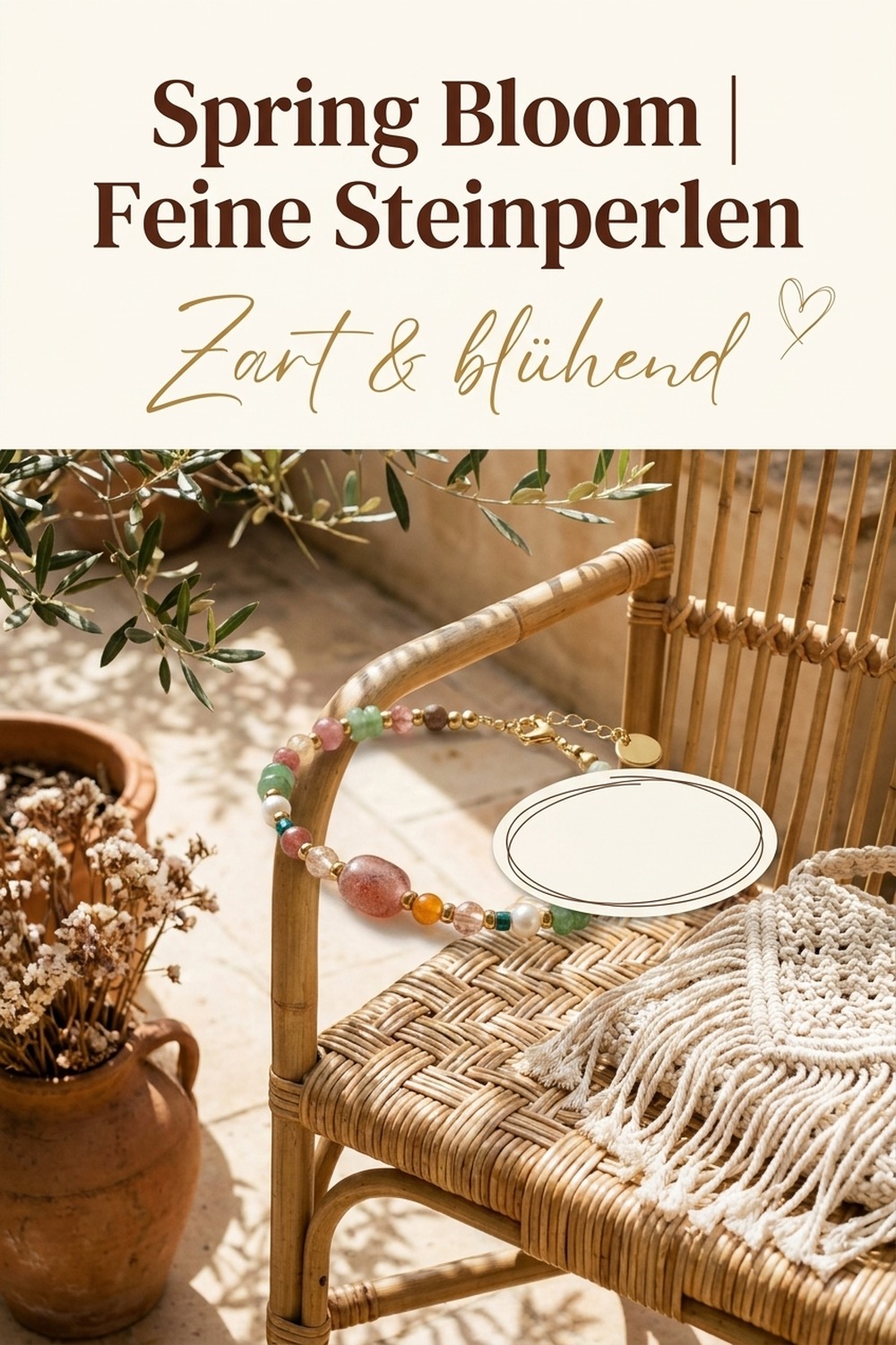 Armband Spring Bloom — feine Steinperlen × Süßwasserperle, NemoMatheo Berlin