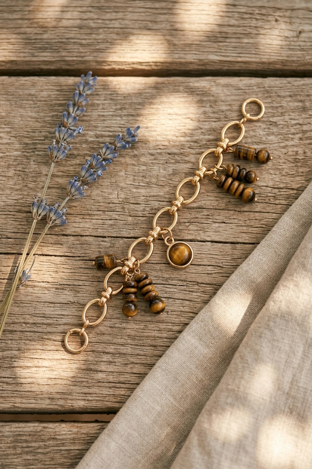 Armband Terra Forte mit Tigerauge-Charms — Mediterranean Lifestyle, NemoMatheo Berlin