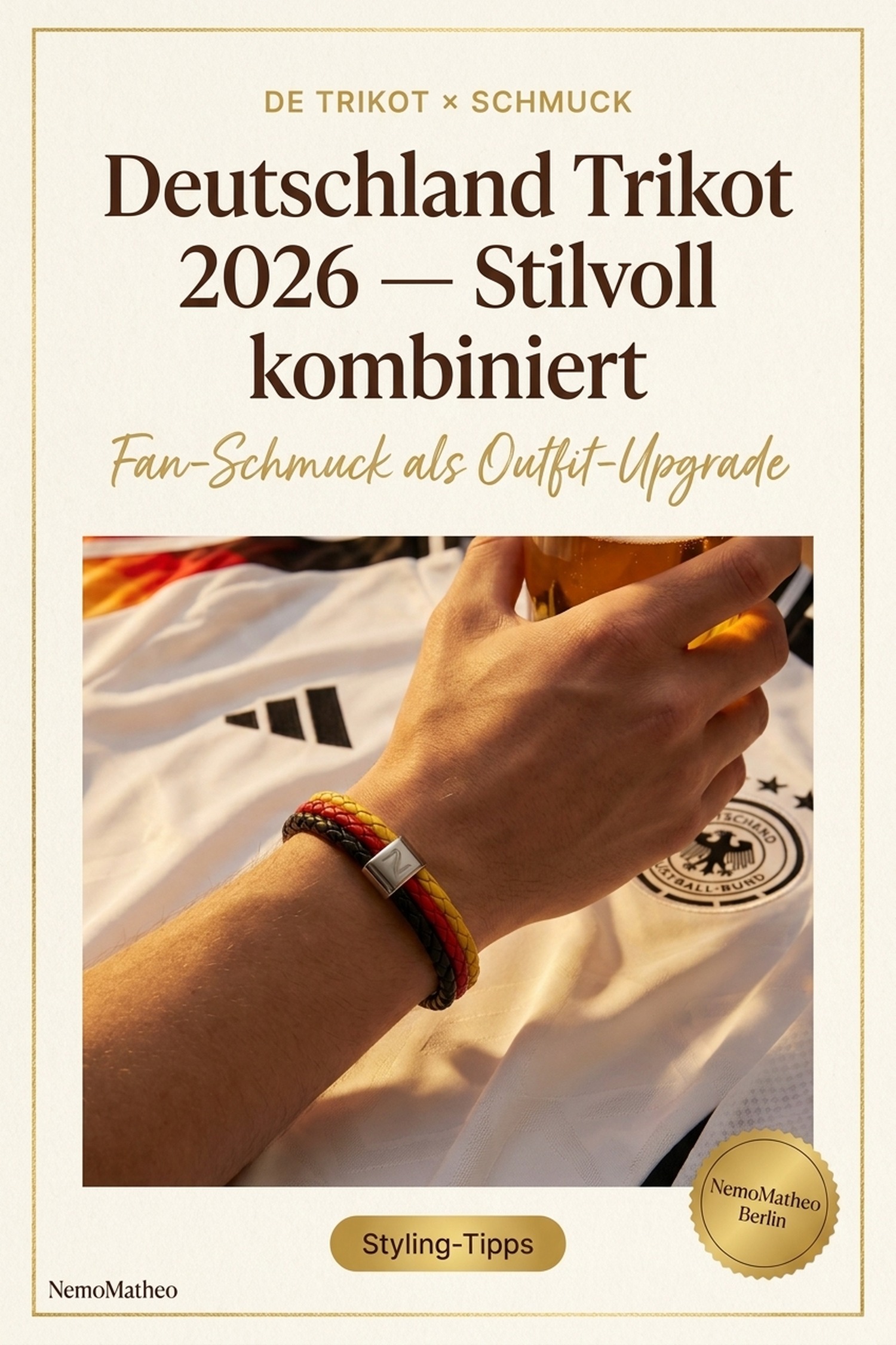 Deutschland Trikot 2026 Fan-Schmuck Styling — handgefertigt aus Berlin, NemoMatheo